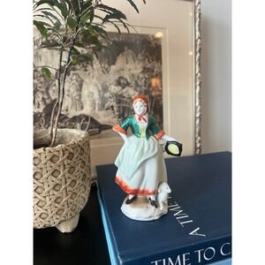 Occupied Japan Figurine Girl‎ with Bonnet & Lamb – Vintage Porcelain